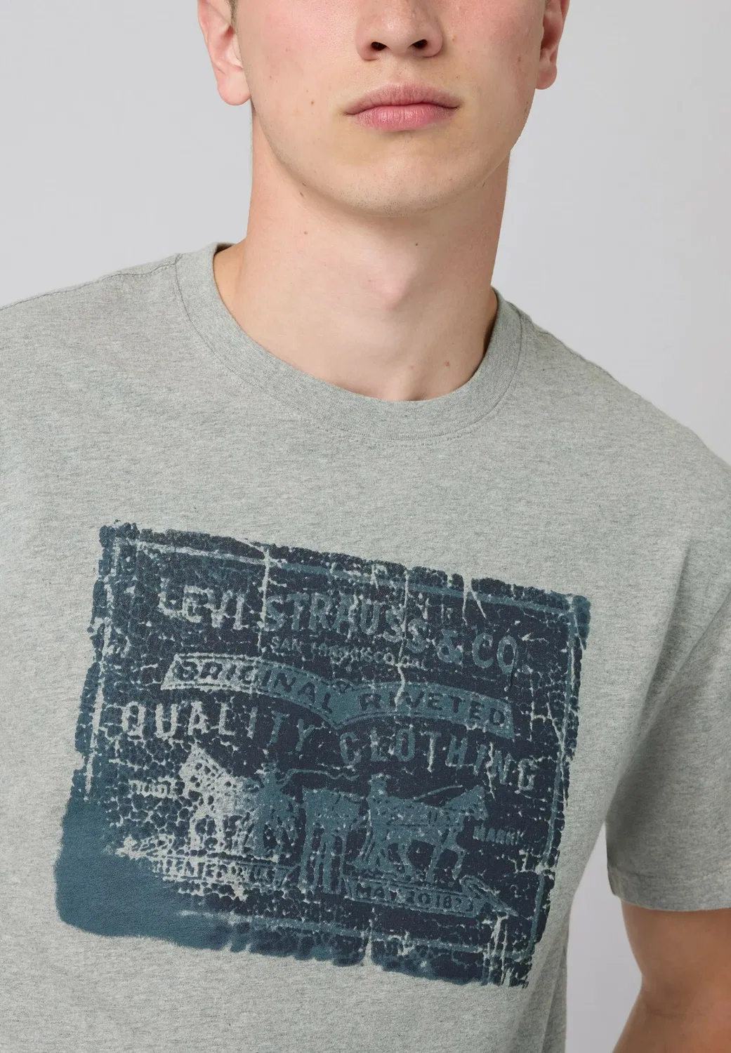 Футболка свободного кроя Ss, оригинальная футболка SRT 1 C с принтом Levi'S, Greys — фото 3