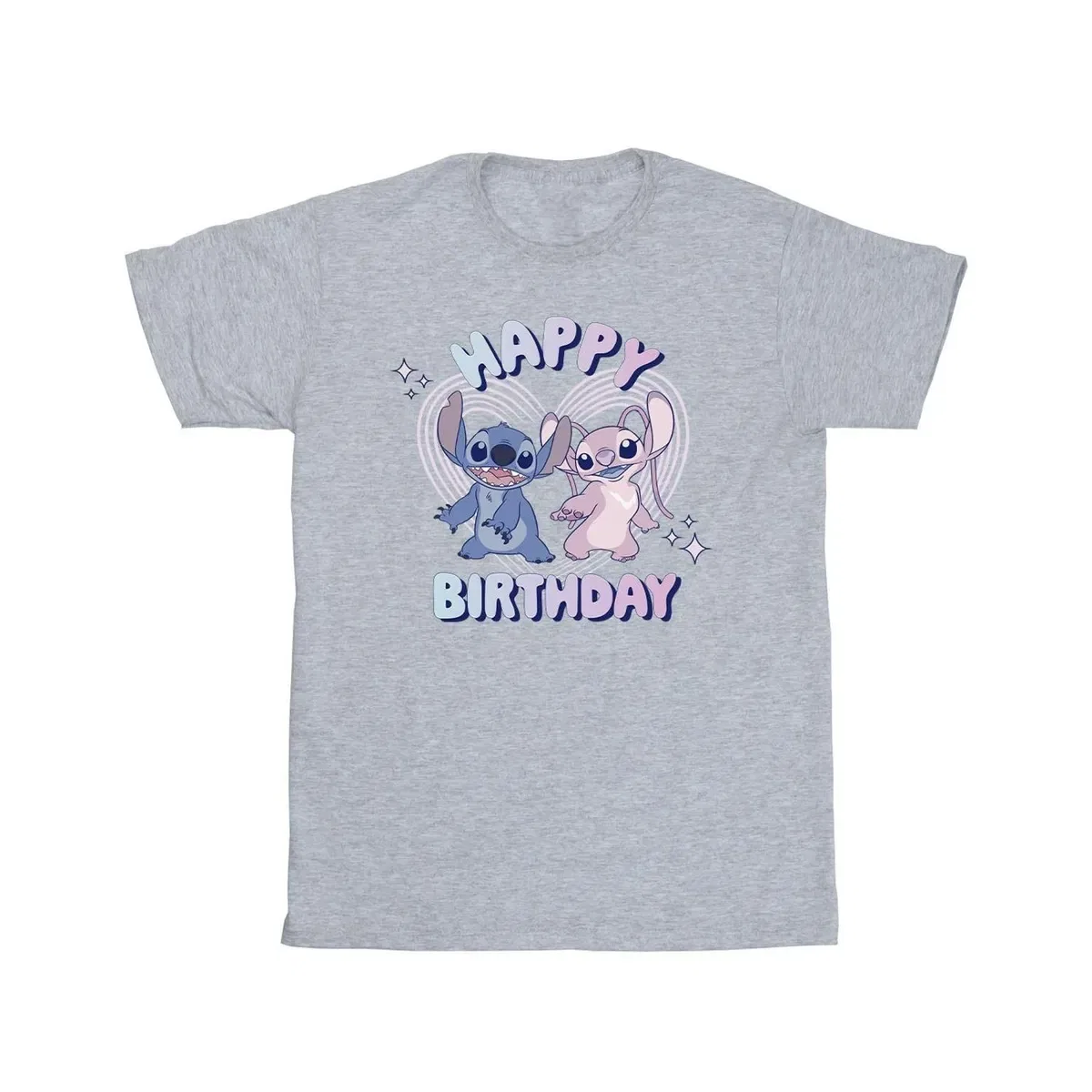 Футболка с принтом Happy Birthday Lilo & Stitch, Grey
