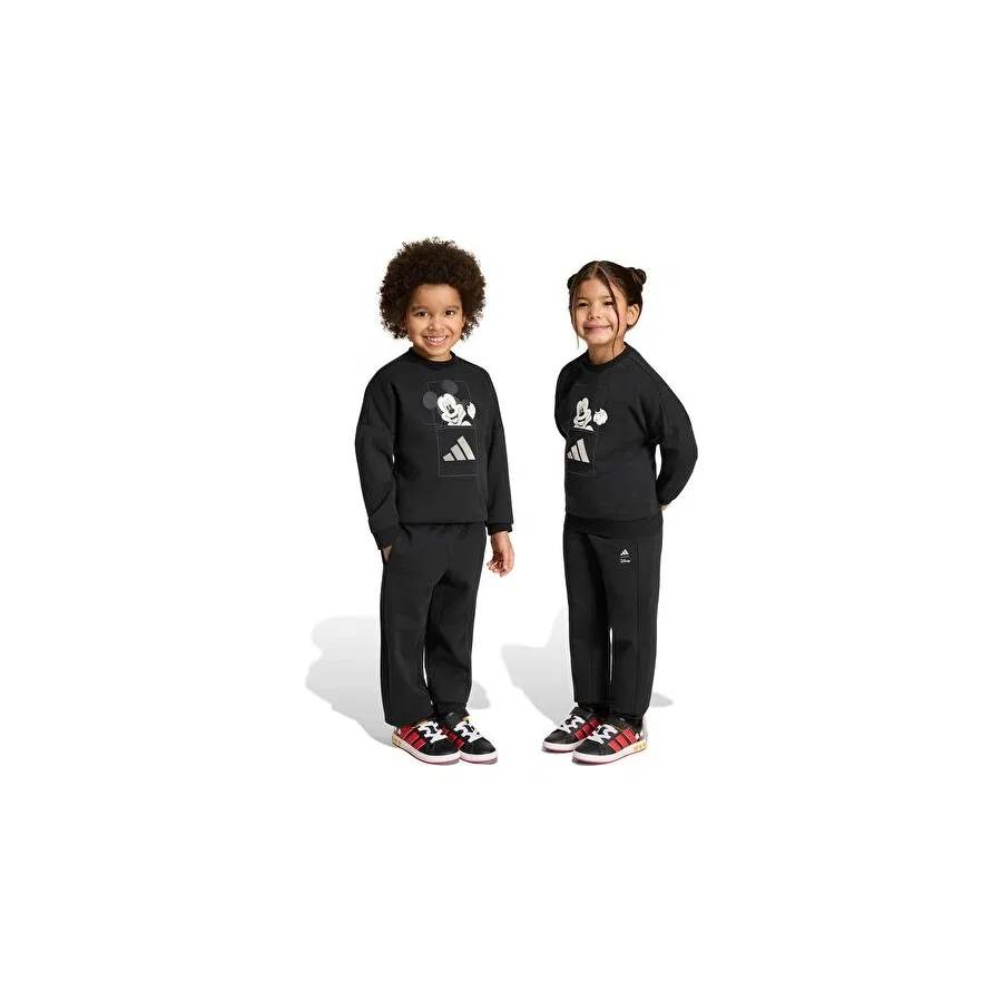 Детский спортивный комплект из двух предметов с принтом Микки Маус adidas LK Disney Mickey Mouse Jog KG6127, Черный — фото 2