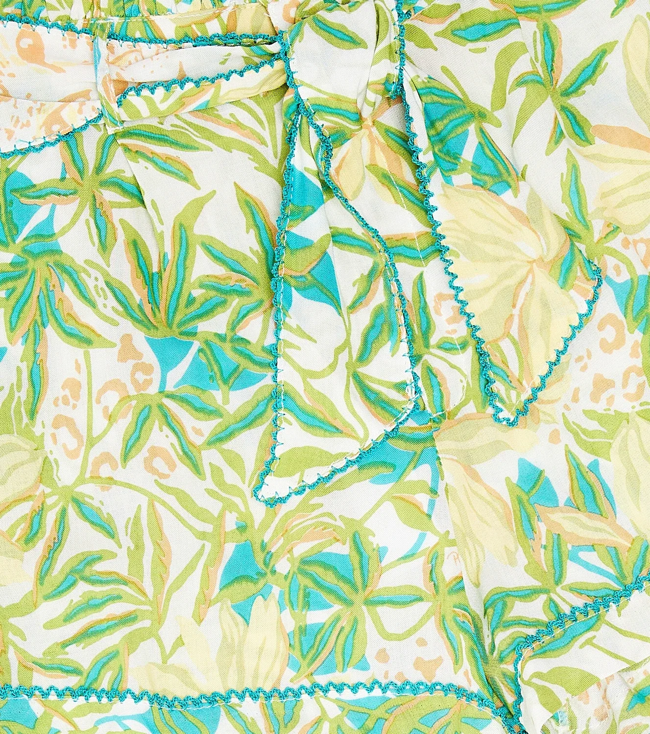 Шорты с цветочным принтом Rachel Poupette St Barth Kids, Green Orchid — фото 3