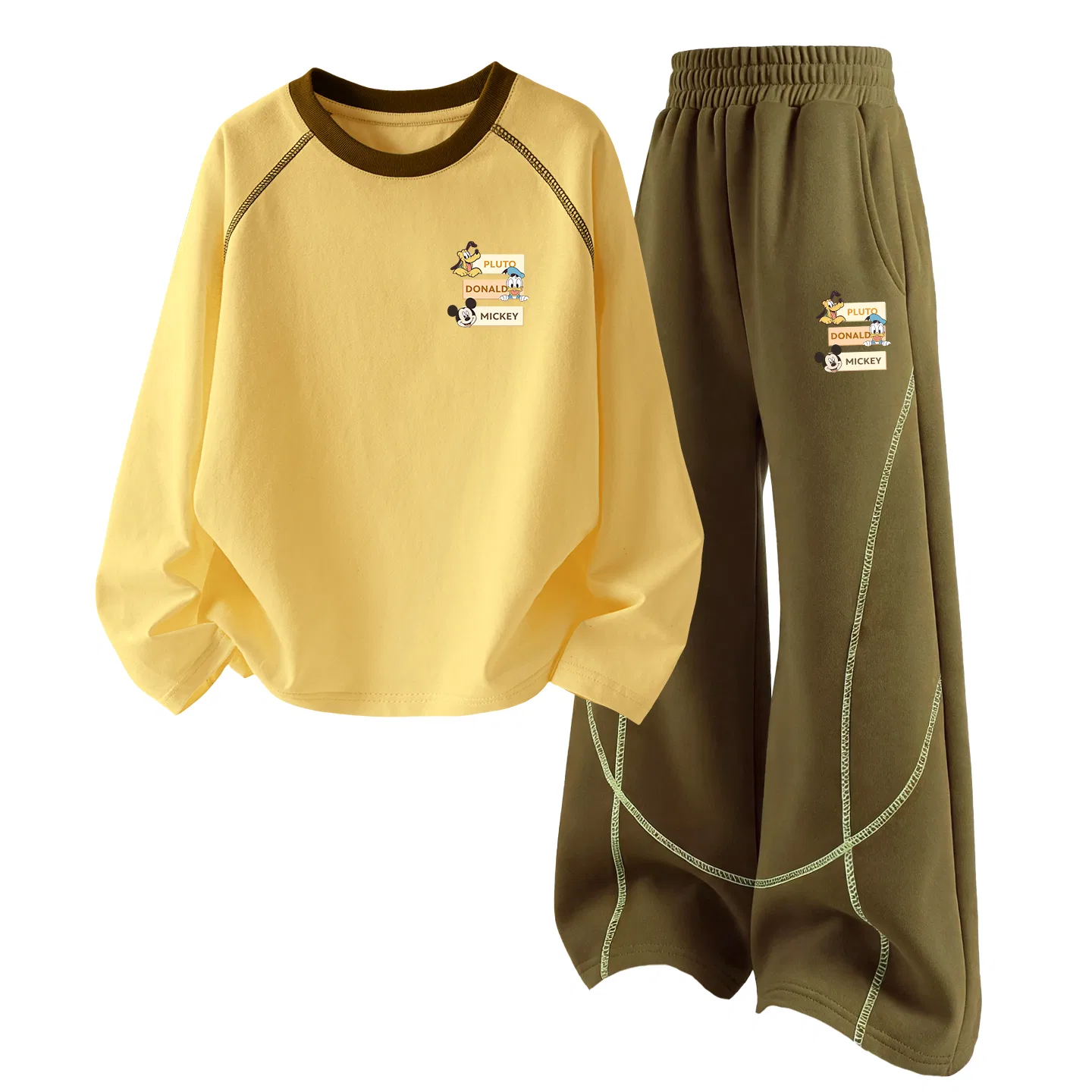 Детский спортивный костюм с круглым вырезом Disney, Di Friend K Cheese Yellow+Di Friend K Autumn Brown