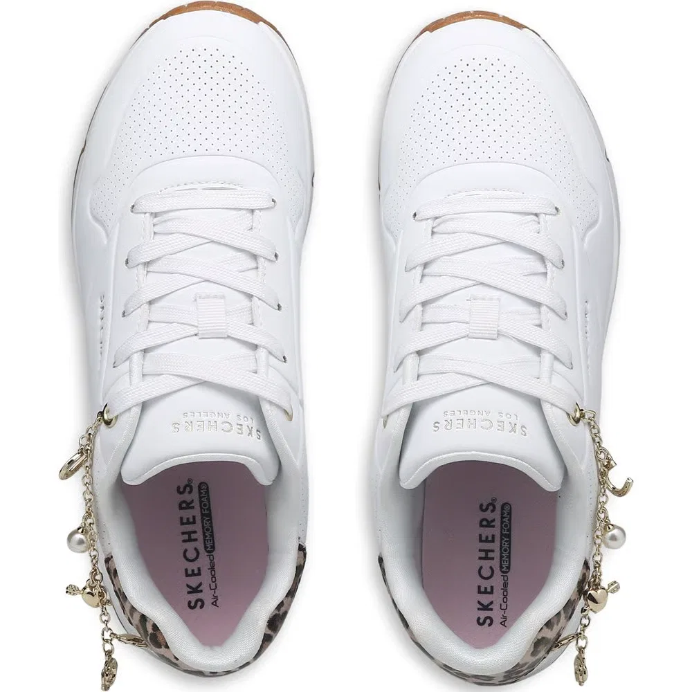 Детские кроссовки Street Uno Skechers, White/Leopard — фото 4