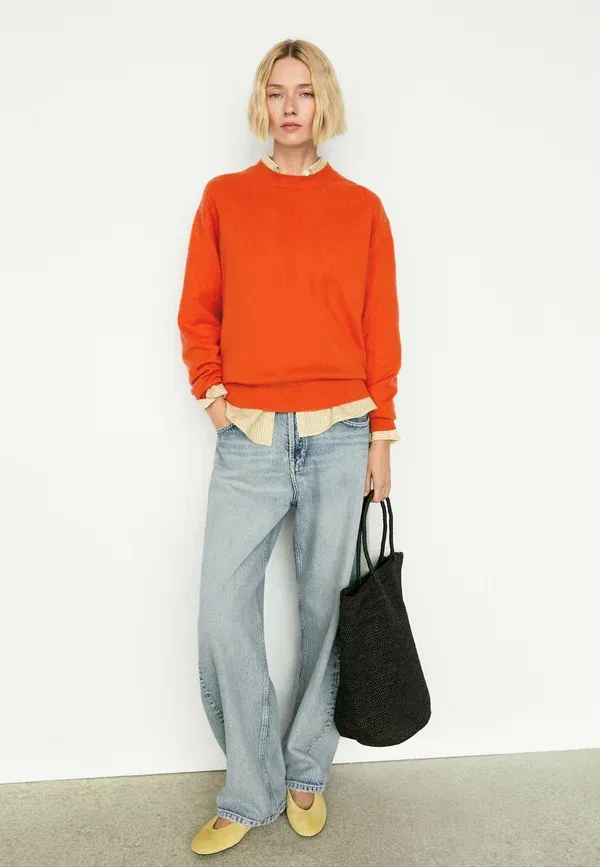Джемпер из кашемира Jumper Massimo Dutti, оранжевый — фото 2