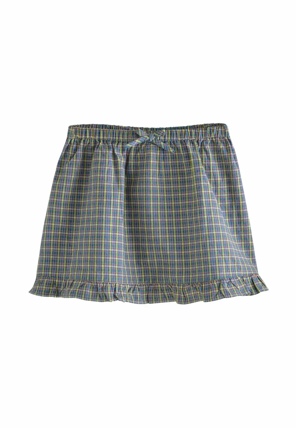 Юбка прямого кроя с оборками по низу. Юбка А-силуэта Next, Multicoloured Navy Check