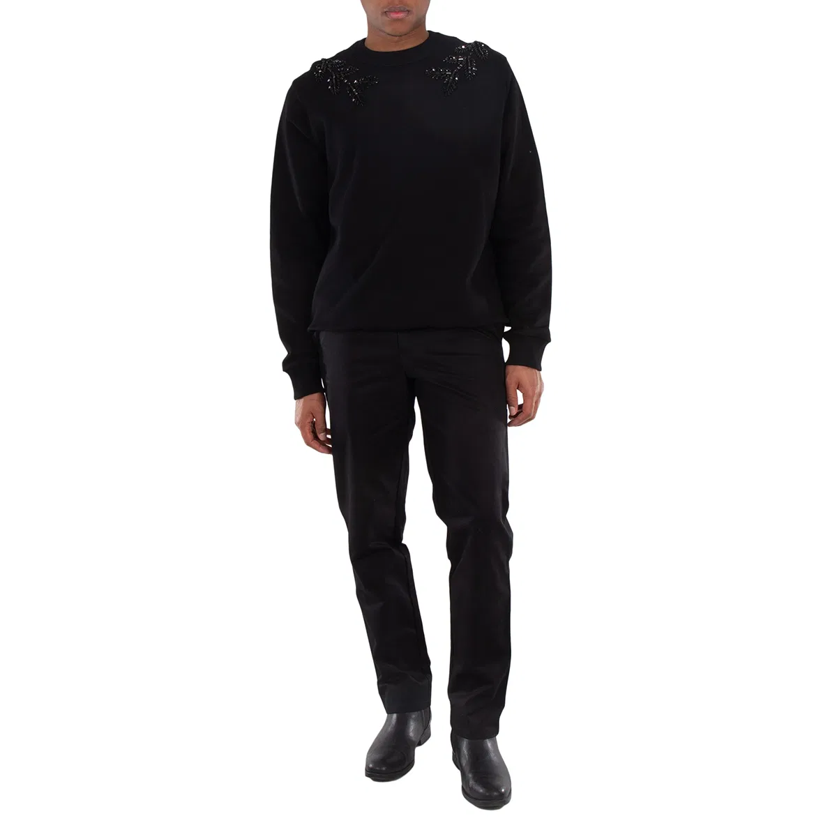 Брюки прямого кроя из хлопка Straight-Leg Cotton Trousers Burberry, Black