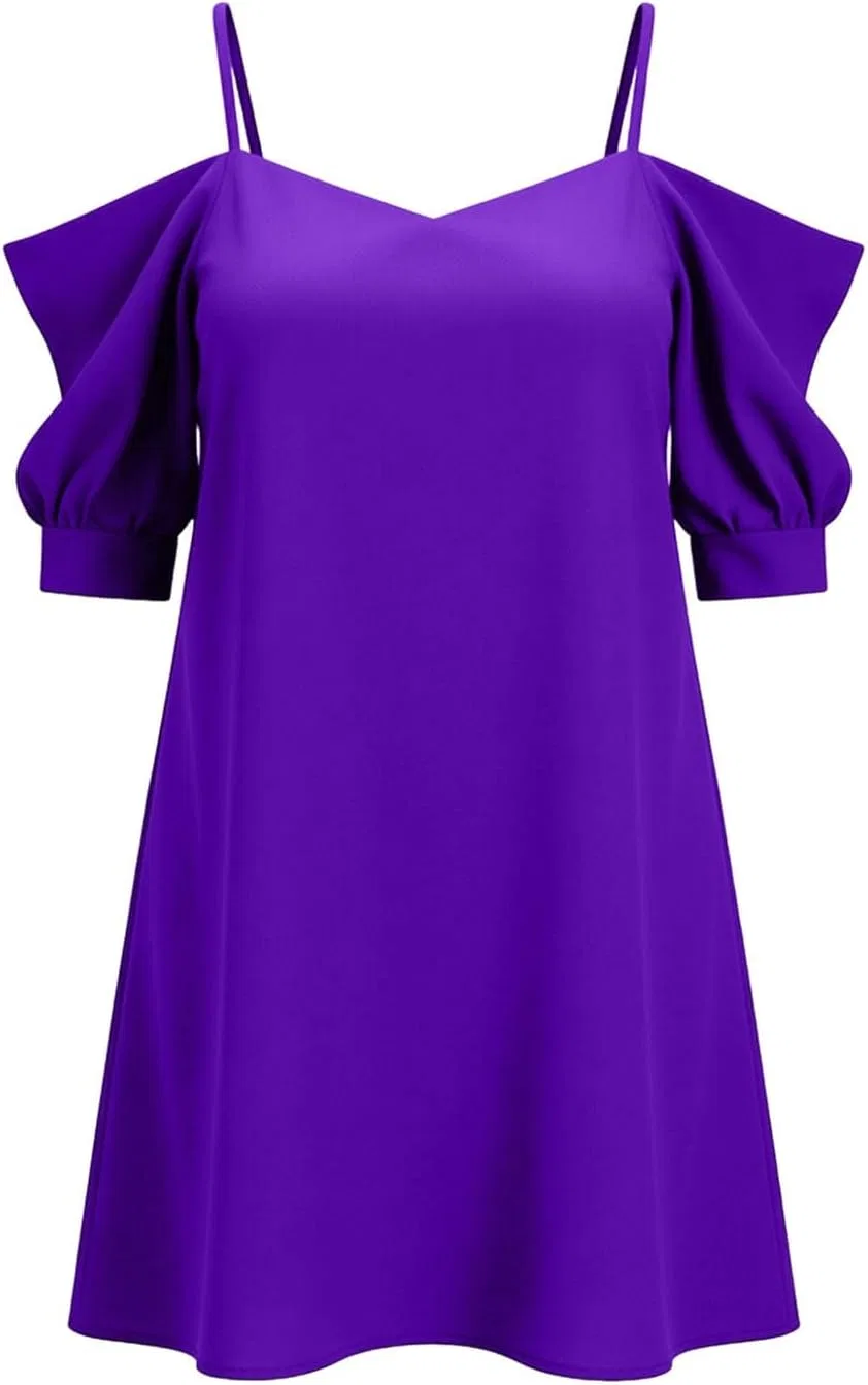 Женское летнее платье свободного кроя Off Shoulder, Purple