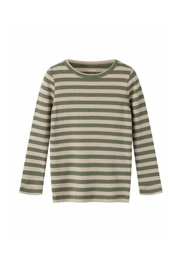 Топ длинный рукав Nmnbanio ls xsl top noos unisex Name It, dusty olive, оливковый — фото 2