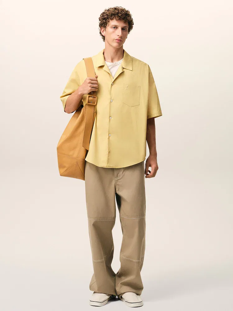 Широкие брюки Worker Trousers AMI PARIS, Beige
