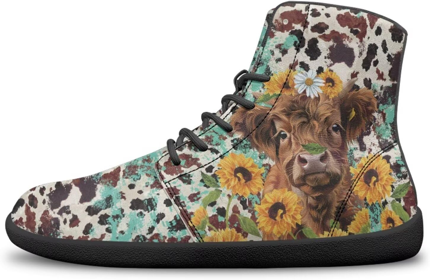 

Кроссовки высокие босоножки для женщин и мужчин плоские босые спортивные ботинки Bychecar, Highland Cattle