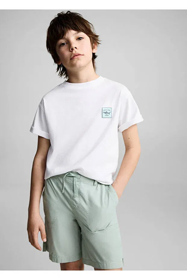 Детские шорты для мальчиков хлопковые Mango Kids, Pastel Green