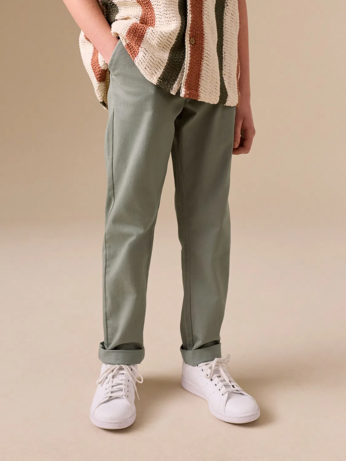 Брюки чинос прямого кроя Sage Green Next