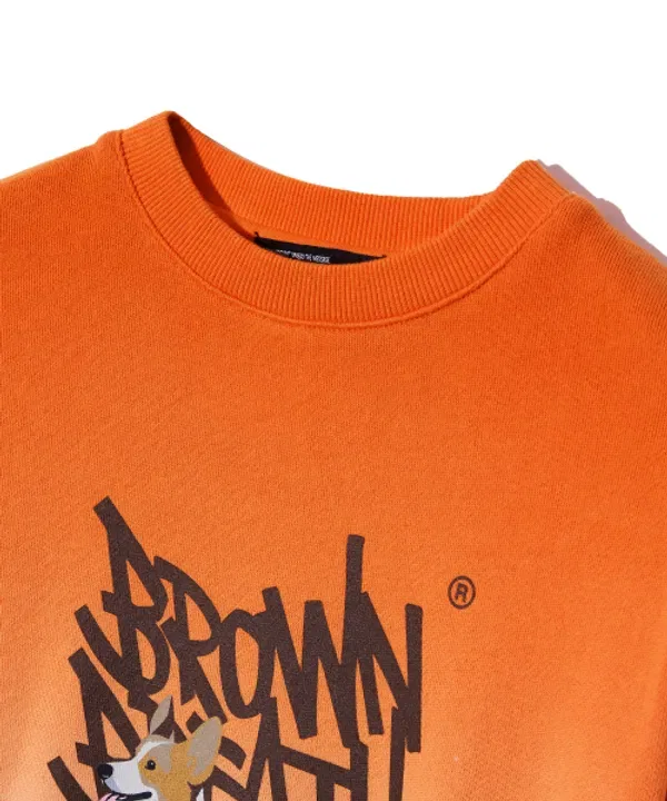 Свитшот Kids pigment waiting tag, crewneck Brownbreath Kids, оранжевый — фото 4
