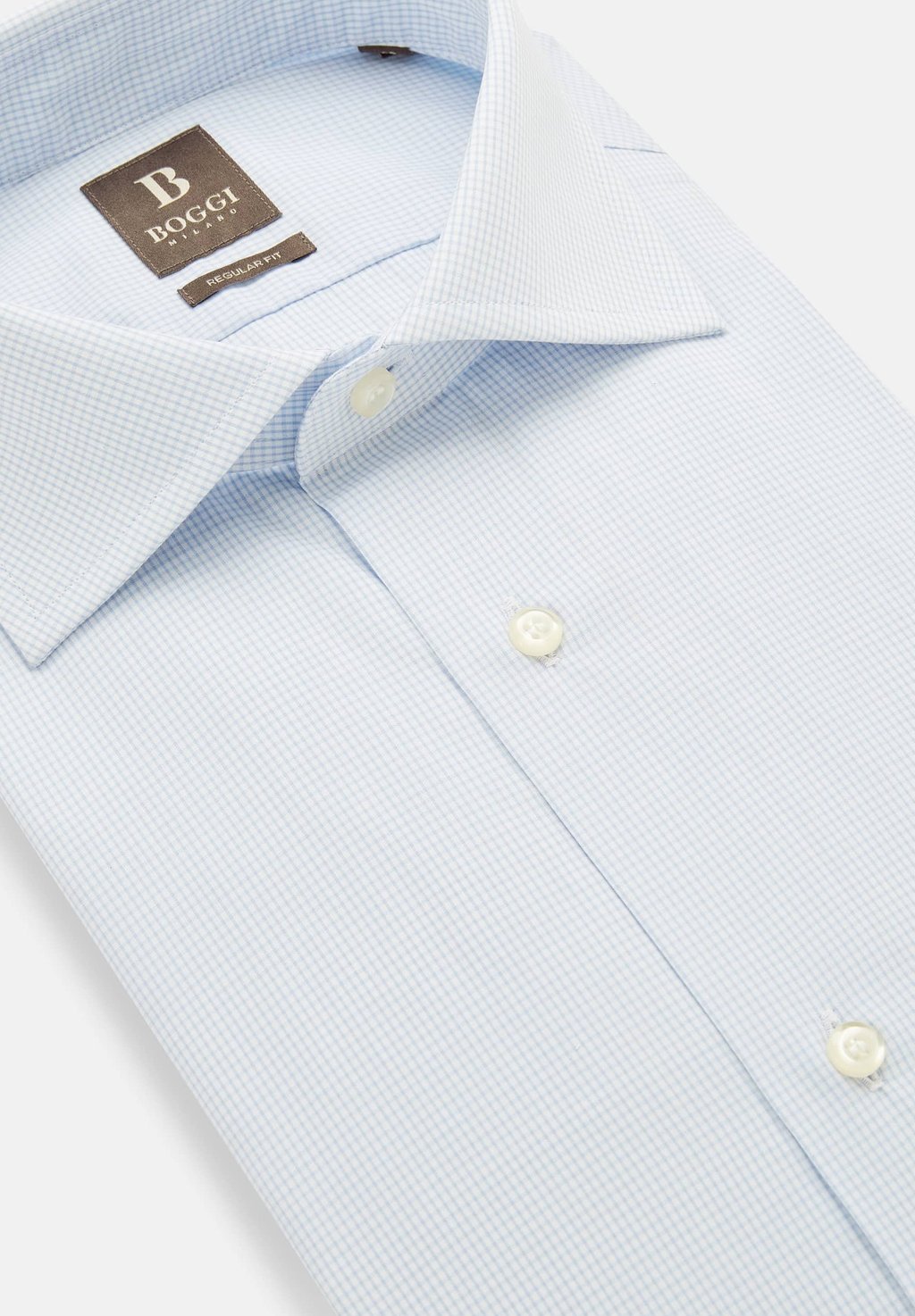 

Официальная рубашка REGULAR FIT CHECKED Boggi Milano, светло-голубой