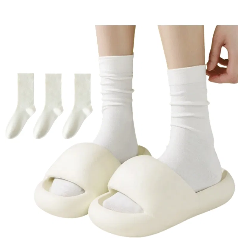 Детские носки-гольфы хлопковые дышащие, комплект из 3 пар, Milk White, MIIOW
