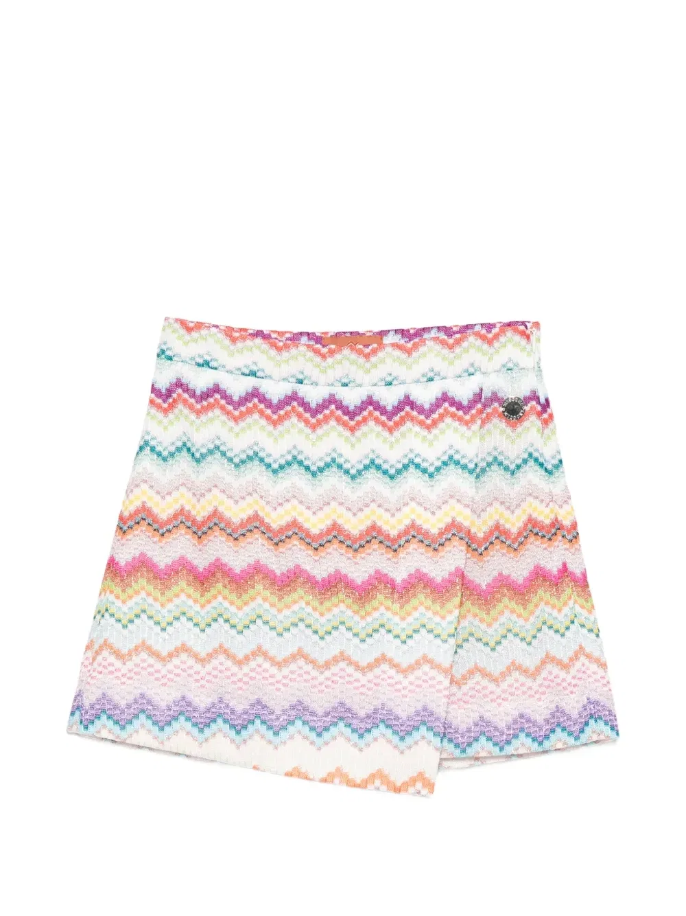 Шорты-юбка с зигзагообразным узором Missoni Kids, белый