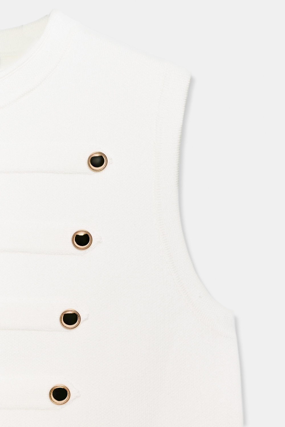 Топ Zara Buttoned Waistcoat, белый — фото 3