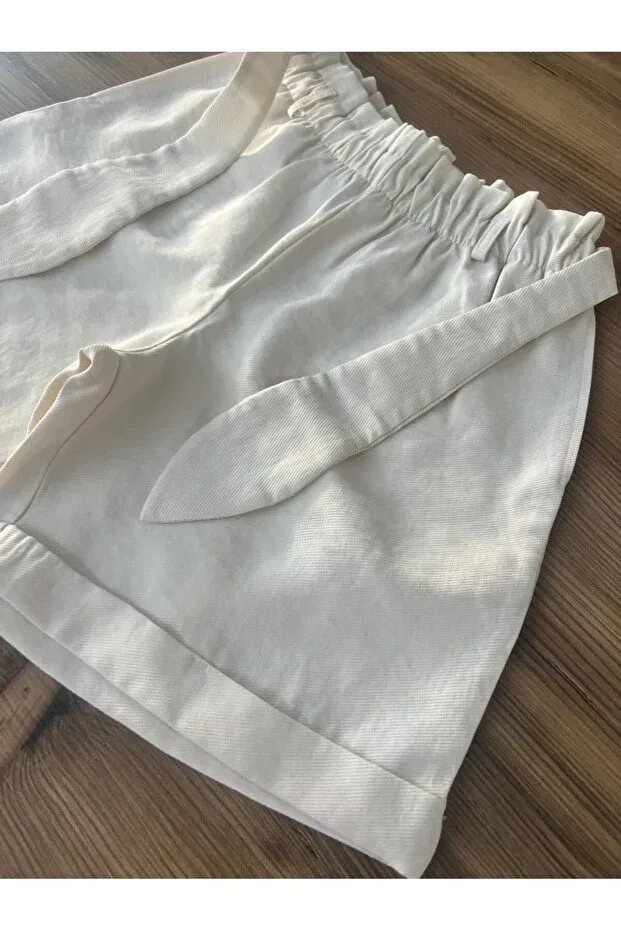 Детские шорты для девочек льняные Nk Kids, Nude Color — фото 4