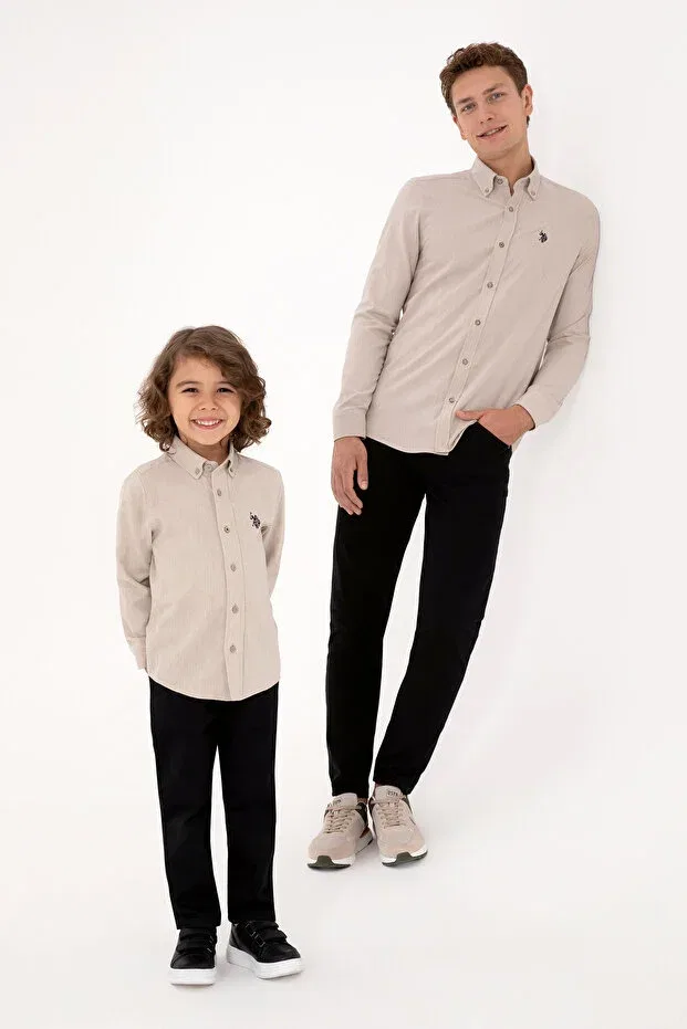 Мужская рубашка с длинным рукавом U.S. Polo Assn., Beige — фото 4
