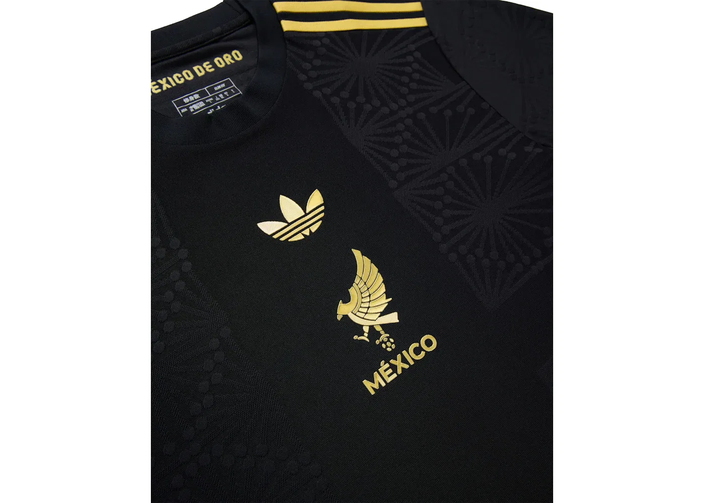 Мужская футбольная футболка с золотыми акцентами Jersey Adidas, Black — фото 2