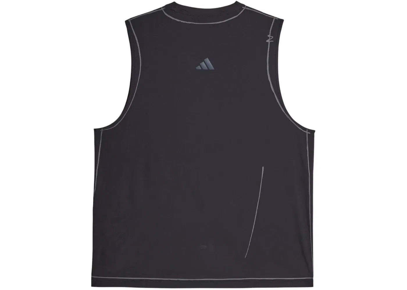 Мужская майка-борцовка с принтом Original Song For The Mute Running Tank Top Adidas, Black — фото 2