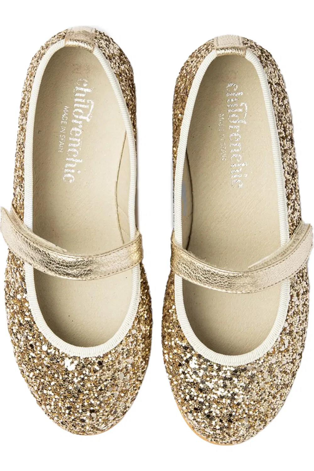 Детские туфли мэри-джейн с блестками Childrenchic, Gold — фото 3