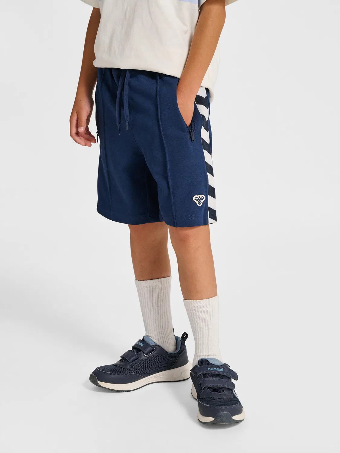 Детские шорты с принтом Hmljr Archive Lebensstil Hummel, Blue Navy Glacier