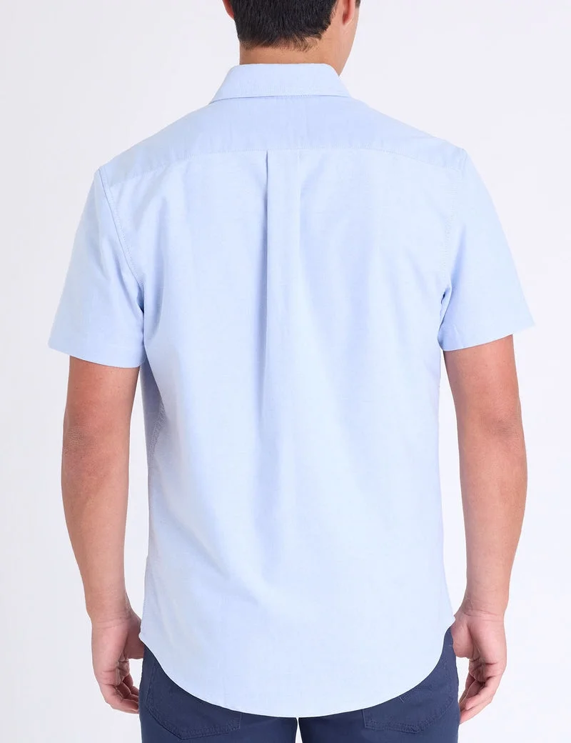 Мужская рубашка U.S. Polo Assn. Short Sleeve Stretch Oxford, голубой — фото 2