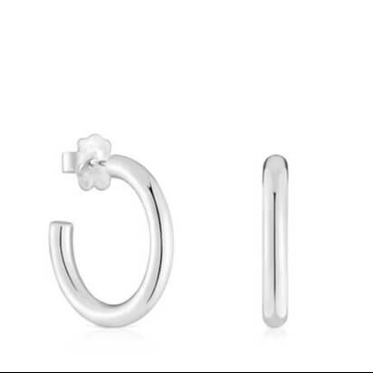 

Серьги-кольца Tous Basics Short, 15 мм, серебро
