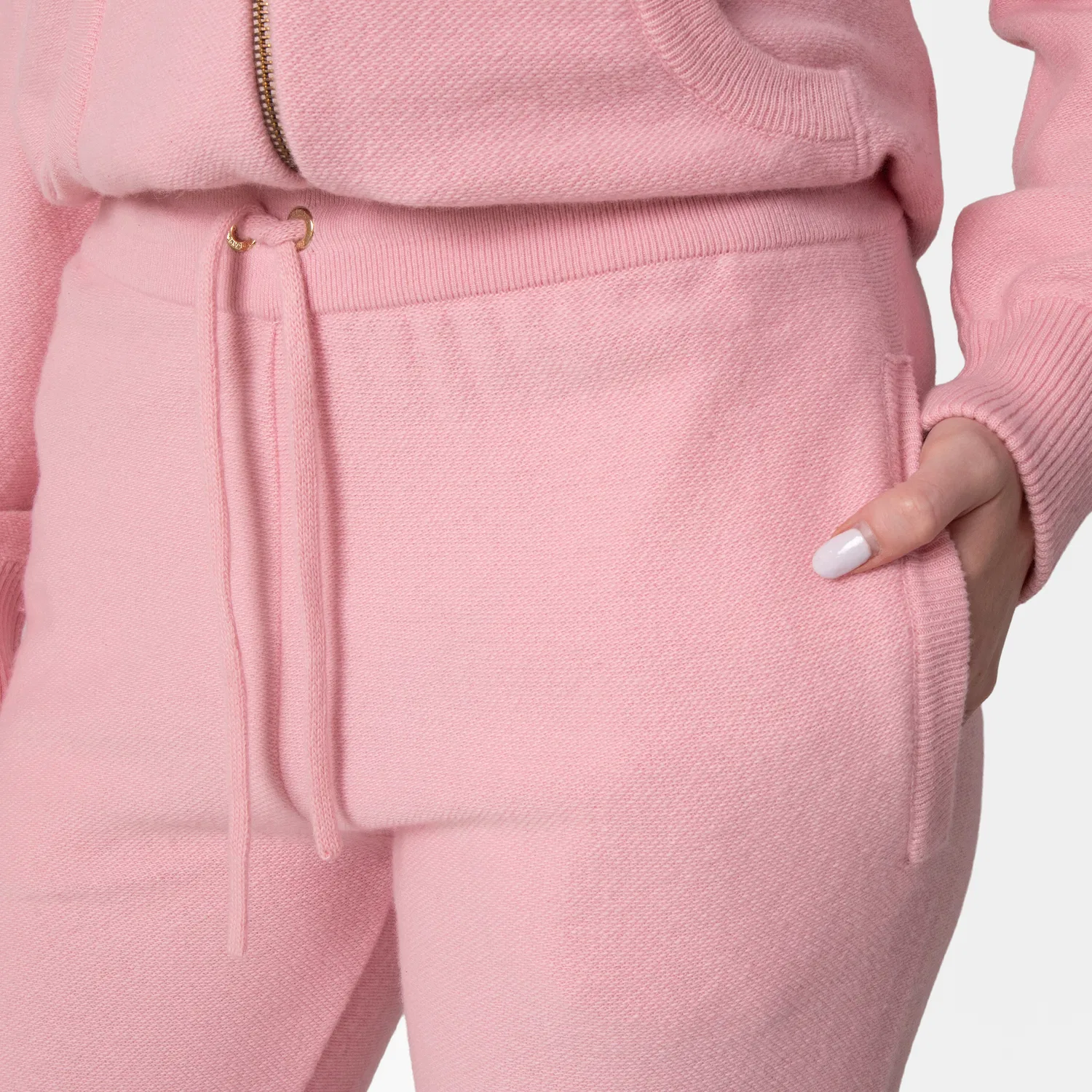 Брюки женские вязаные расклешенные Ribbed-Knit Flared Trousers Versace, Pink — фото 2