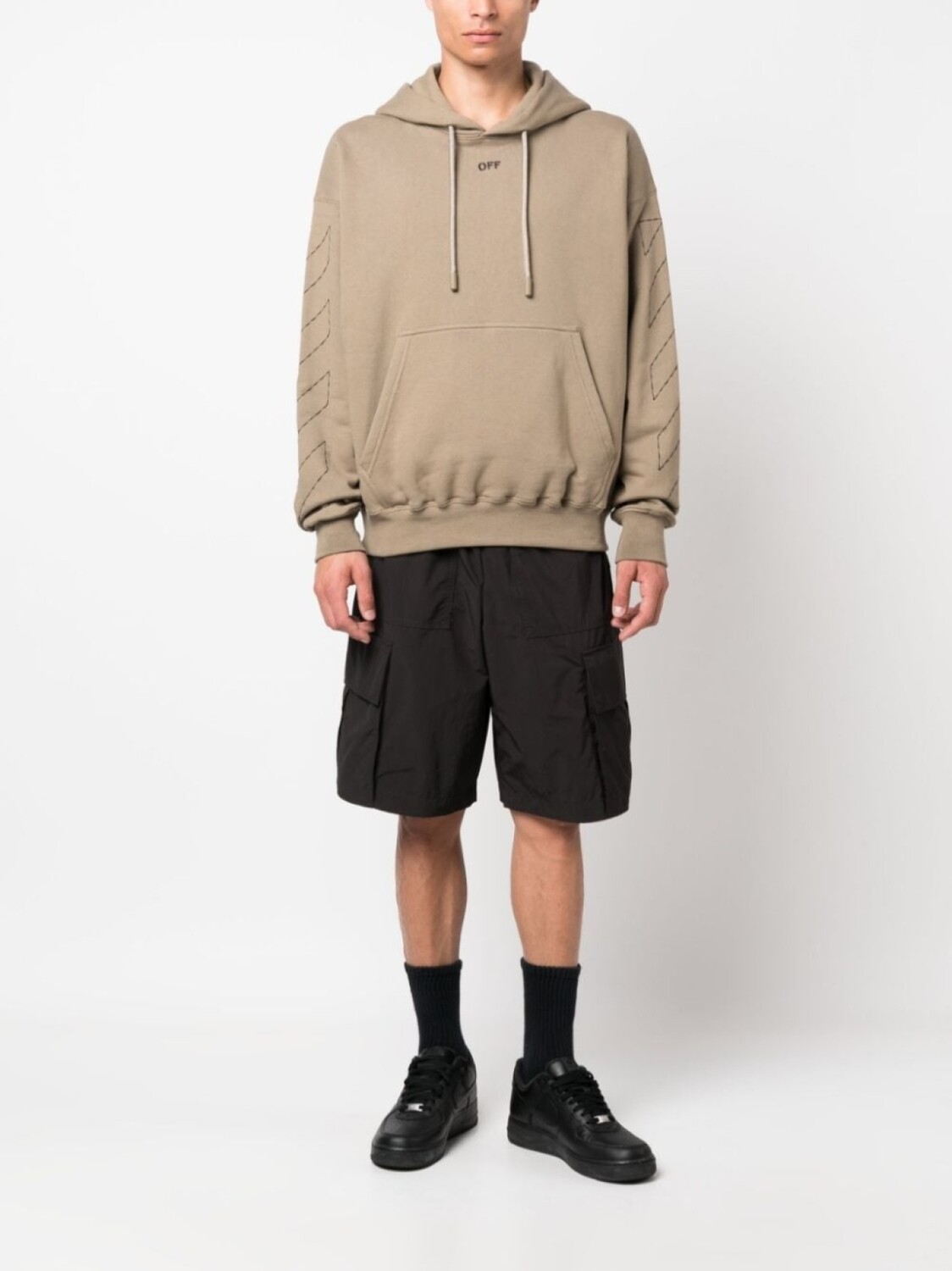 

Off-White худи Off Stitch, нейтральный цвет