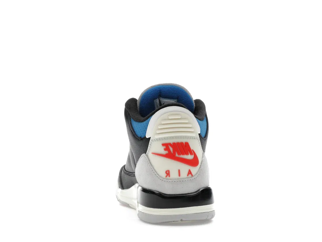 Детские кроссовки с кожаным верхом Jordan 3 Retro OG Rare Air Jordan, Black/Chile Red/Neutral Grey/Military Blue/Coconut Milk — фото 4