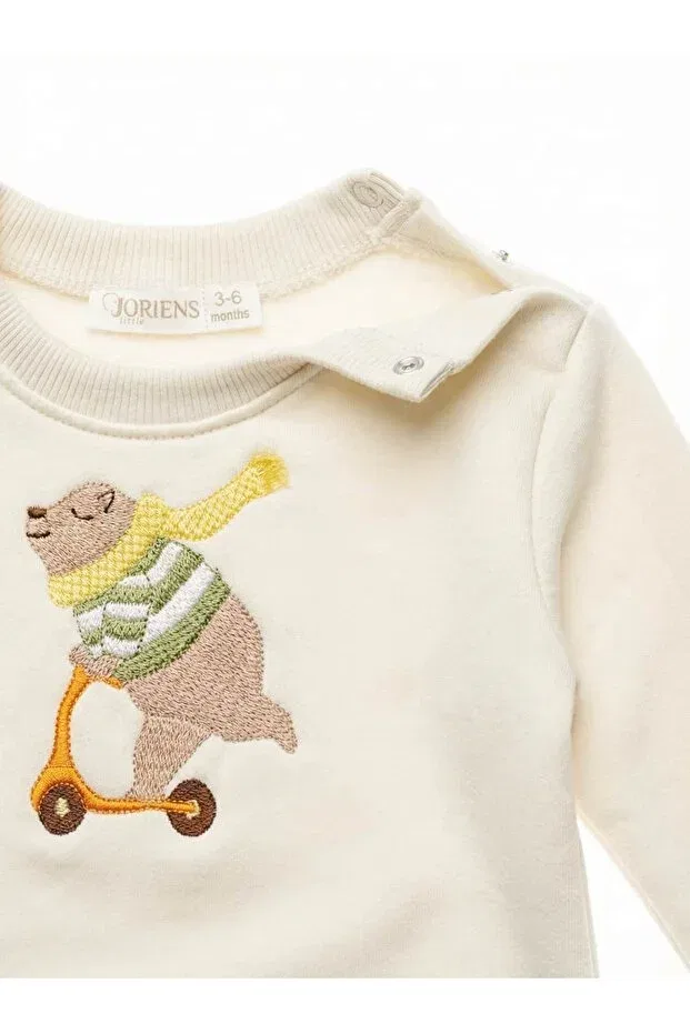 Детские свитшот для девочек с принтом Scooter sweatshirt Joriens Little, Nude Color — фото 2