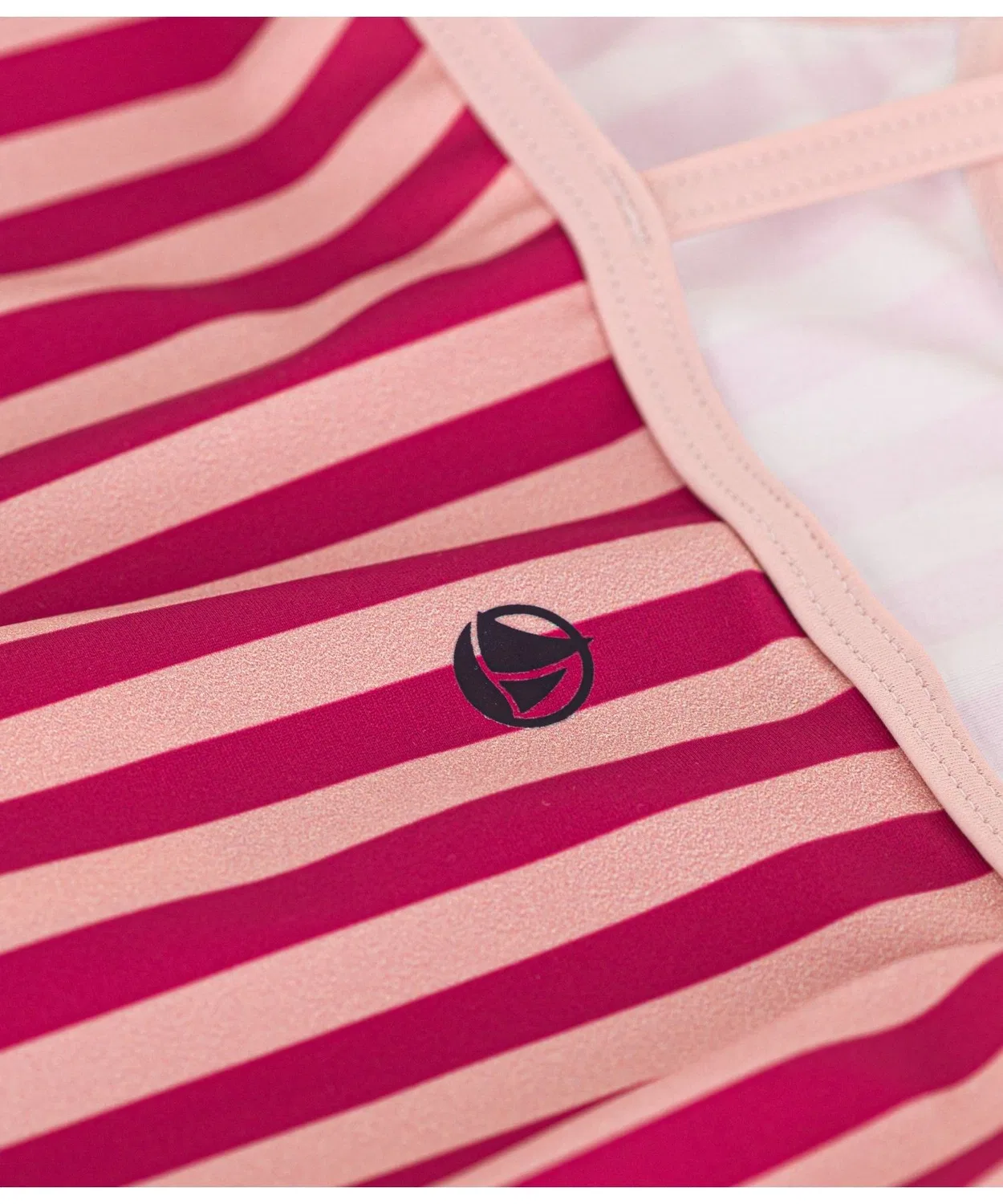 Детский купальник-платье для девочек с принтом в полоску PETIT BATEAU, Pink — фото 3