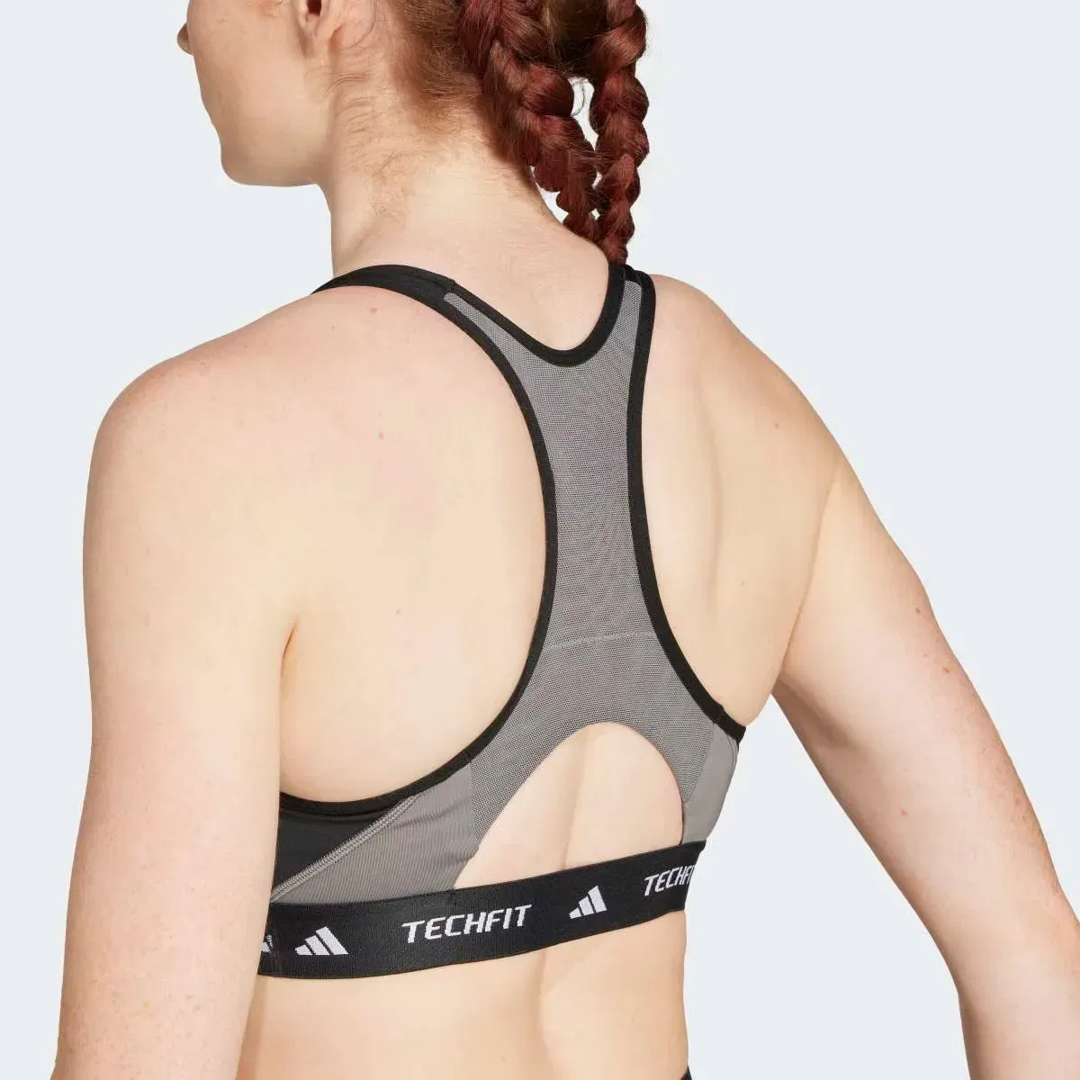 Женский топ Techfit Medium Support Colorblock adidas, Negro — фото 4