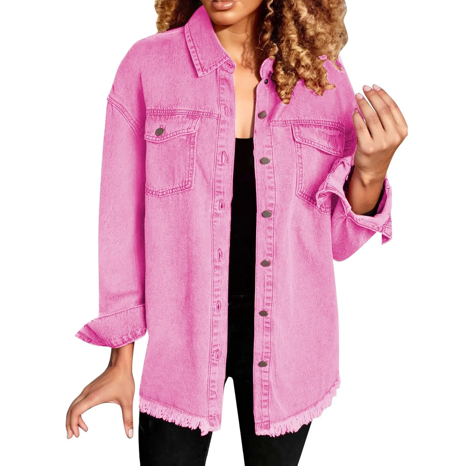 Женская джинсовая куртка Power T Shirt, Rosa Acceso — фото 4