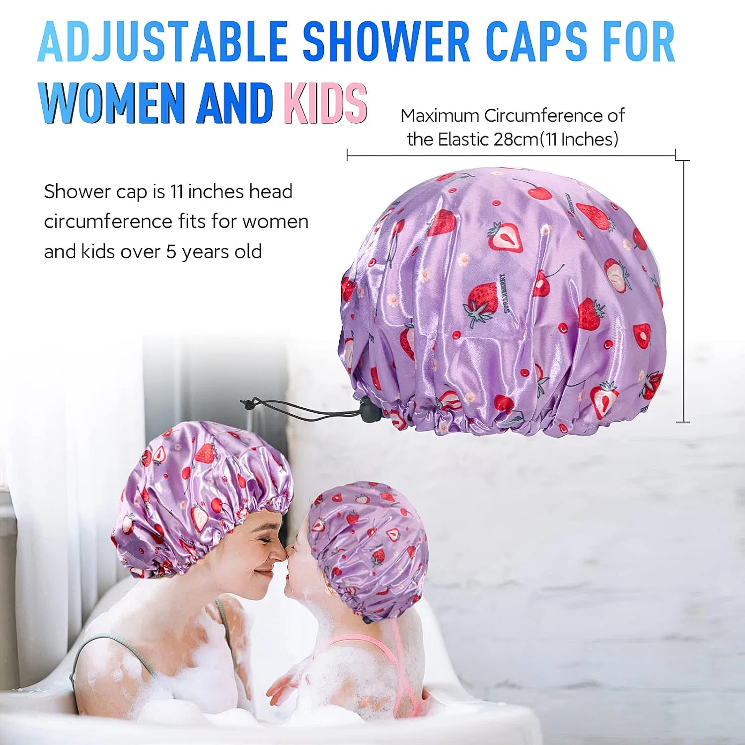 Шапочка для душа Reusable Waterproof, Fishent, Double Layer, Adjustable — фото 4