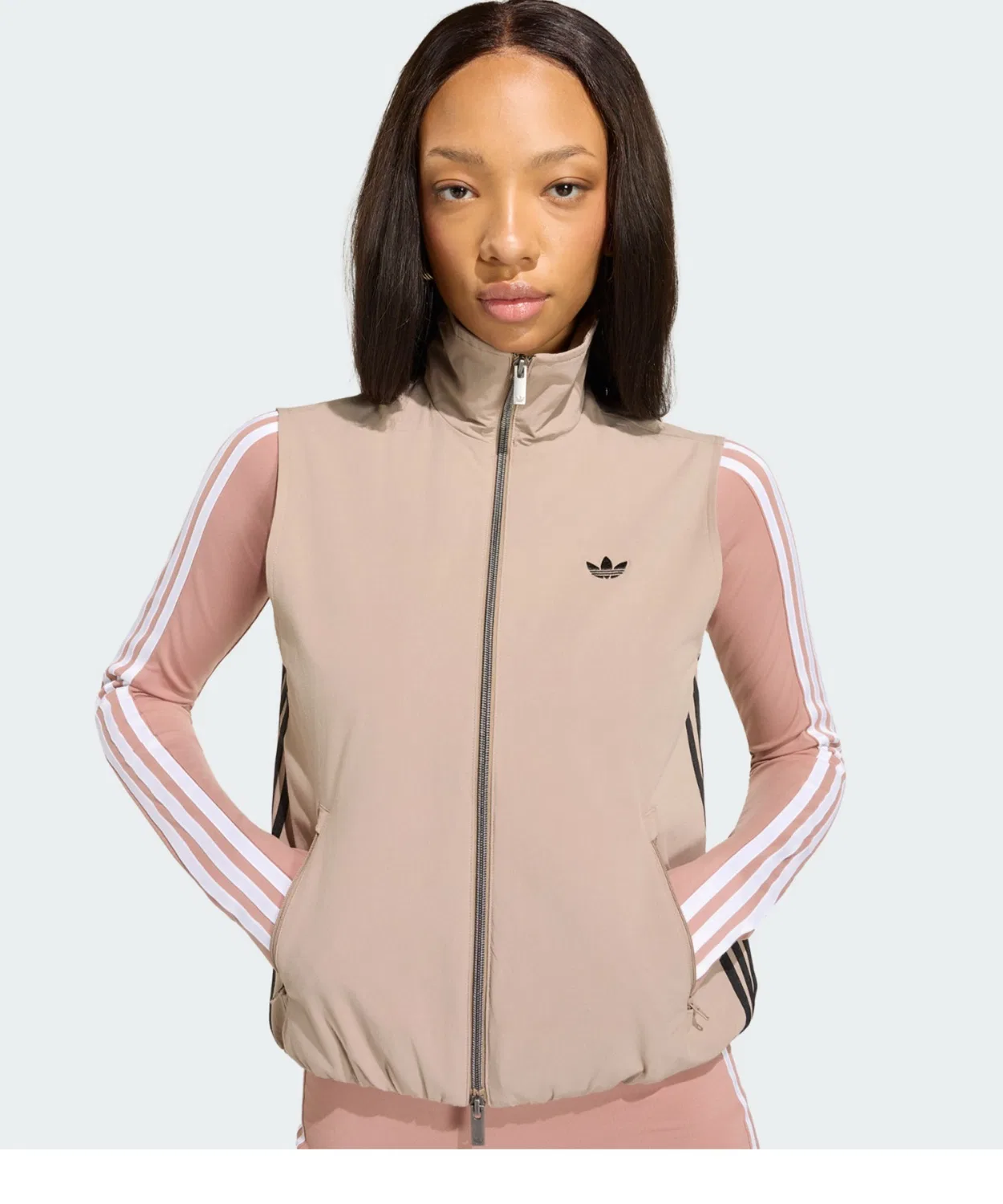 Женский топ-трактор без рукавов с воротником-воронкой Adirenium 5.0 Adidas Originals, Brown