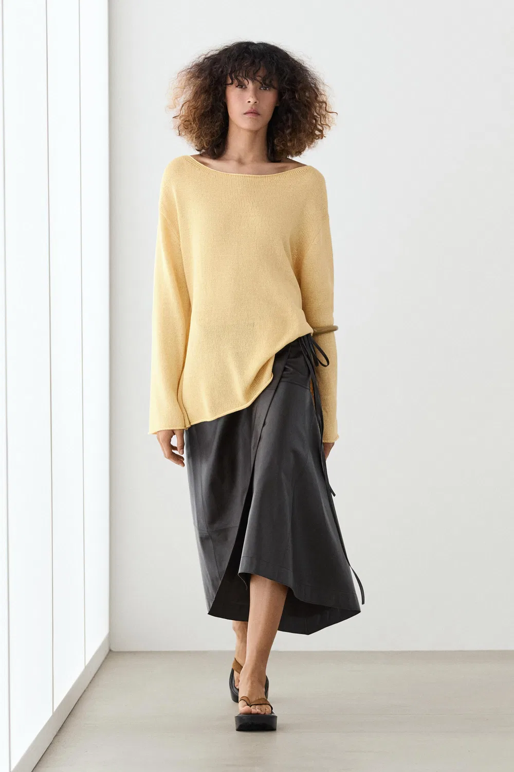Свитер из 100% мерсеризованного хлопка Massimo Dutti, золотой