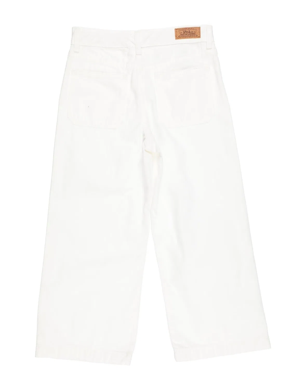 Детские джинсы для девочек прямого кроя Cropped Wide-Leg Jean Polo Ralph Lauren, белый — фото 2