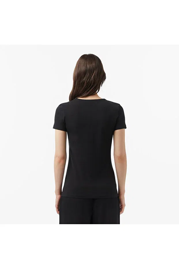 Футболка Lacoste с V-образным вырезом, Black — фото 3