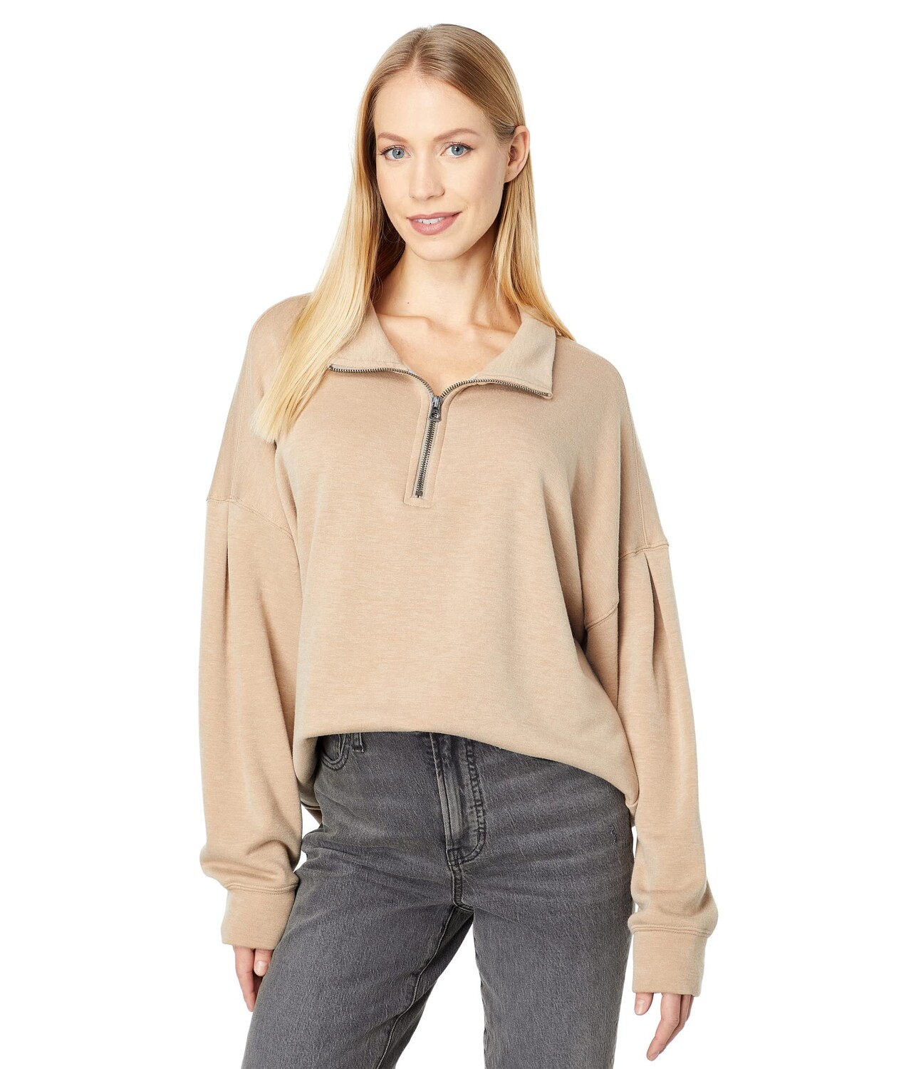 

Пуловер Dylan by True Grit, Madison Lux Fleece High-Low Zip Pullover w/ Drop Shoulder & Raw Edge Hem, Оранжевый, Пуловер Dylan by True Grit, Madison Lux Fleece High-Low Zip Pullover w/ Drop Shoulder & Raw Edge Hem