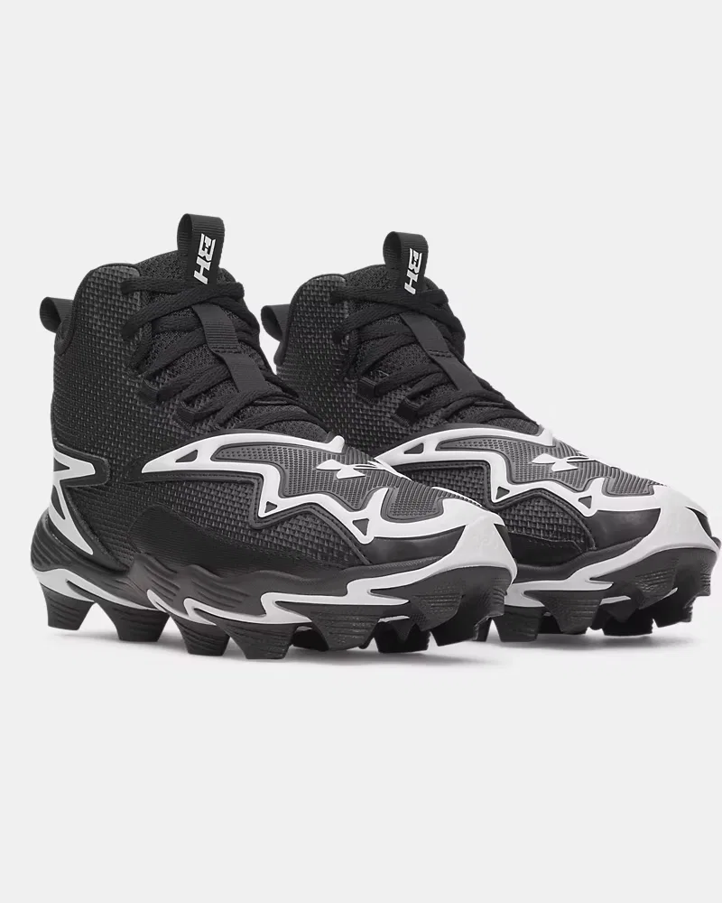 Детские бейсбольные шиповки с амортизацией EVA UA Harper 11 RM Jr. UnderArmour, Black/White — фото 4