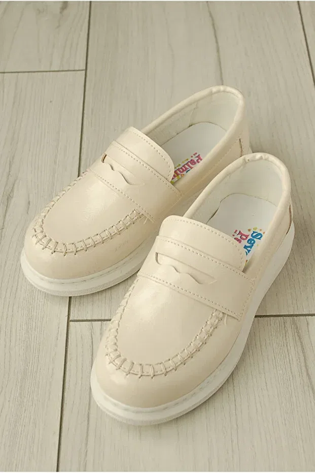 Детские повседневные туфли для мальчиков из искусственной кожи Basics Özcan, Cream Patent Leather — фото 4
