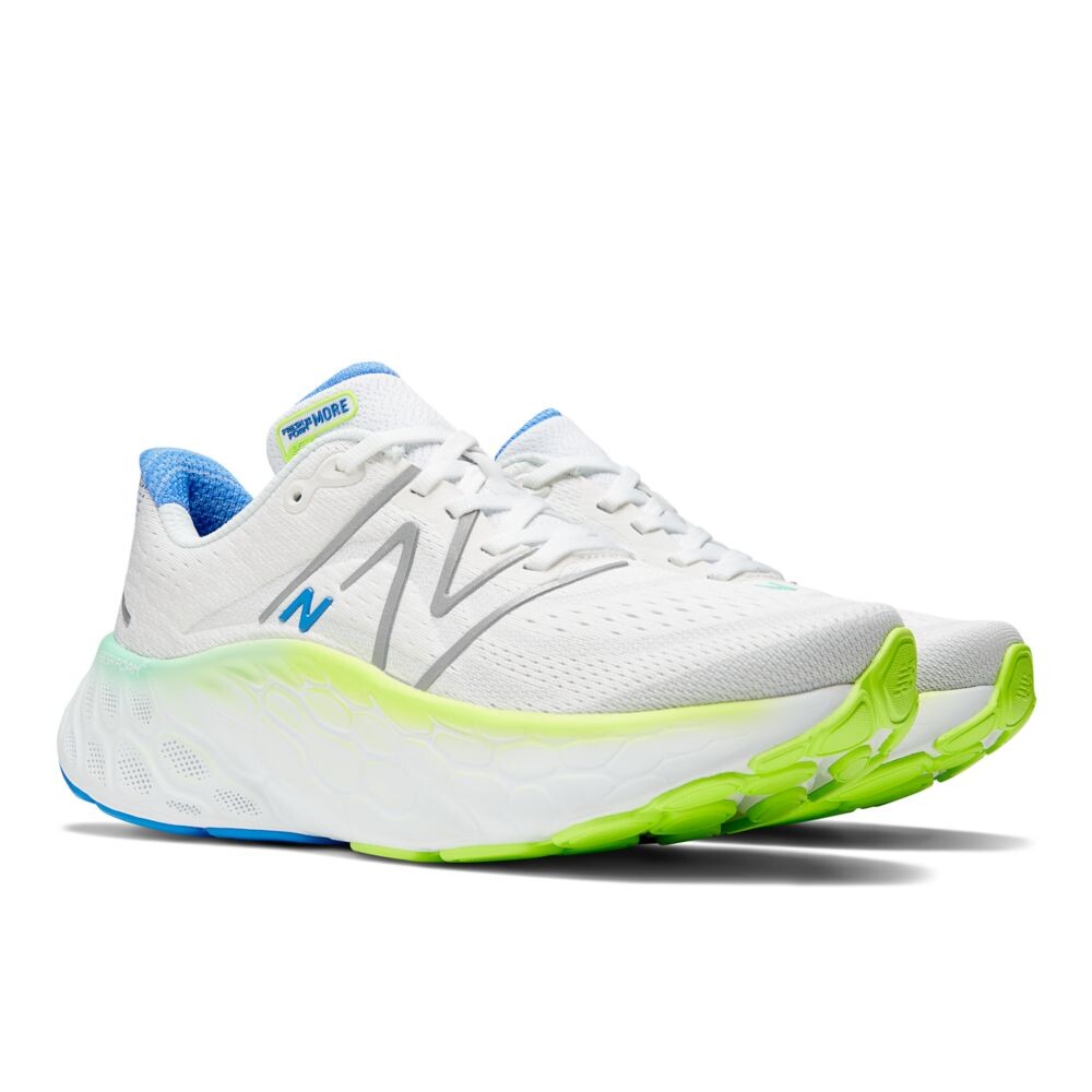 Кроссовки New Balance Fresh Foam X More v4, белый/синий/зеленый — фото 2