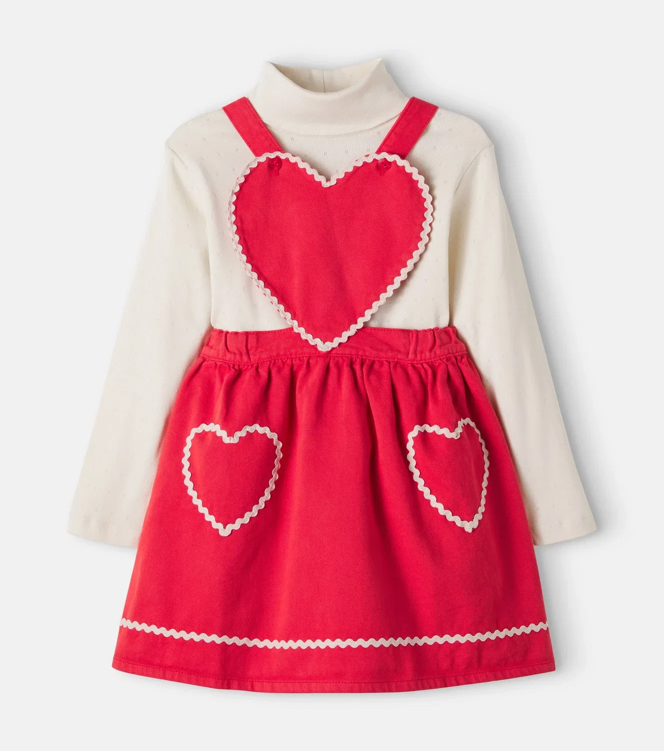 Комплект из топа и платья из хлопка Sweet Apple Denim Zigzag Bebe Organic, коричневый
