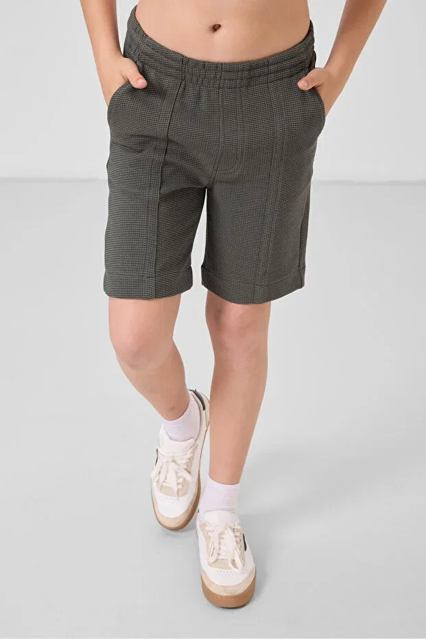 Детские шорты для мальчиков хлопковые Khaki Cotton Soft Textured Standard Fit Basic Tommy Life, Khaki — фото 4
