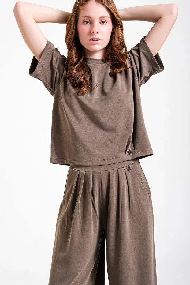Детская футболка для девочек с коротким рукавом Loco Loco, Khaki Green