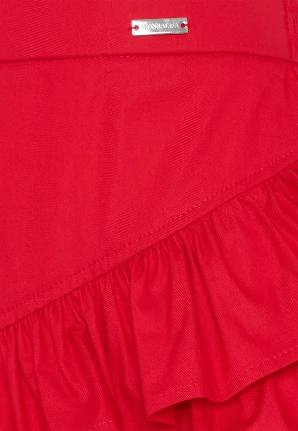 Юбка хлопковая A-line skirt Monnalisa, красный — фото 3