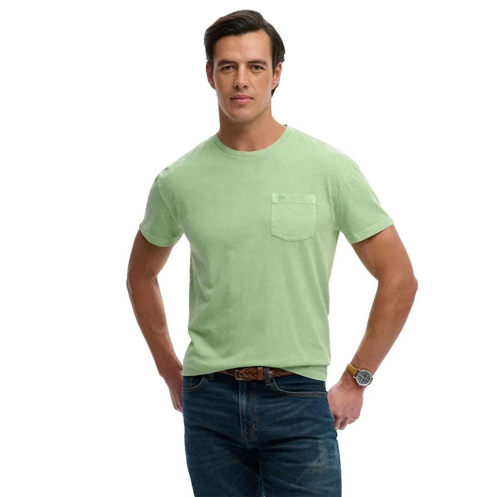 Футболка с коротким рукавом Cotton Classic Linen Pocket Superdry, зеленый