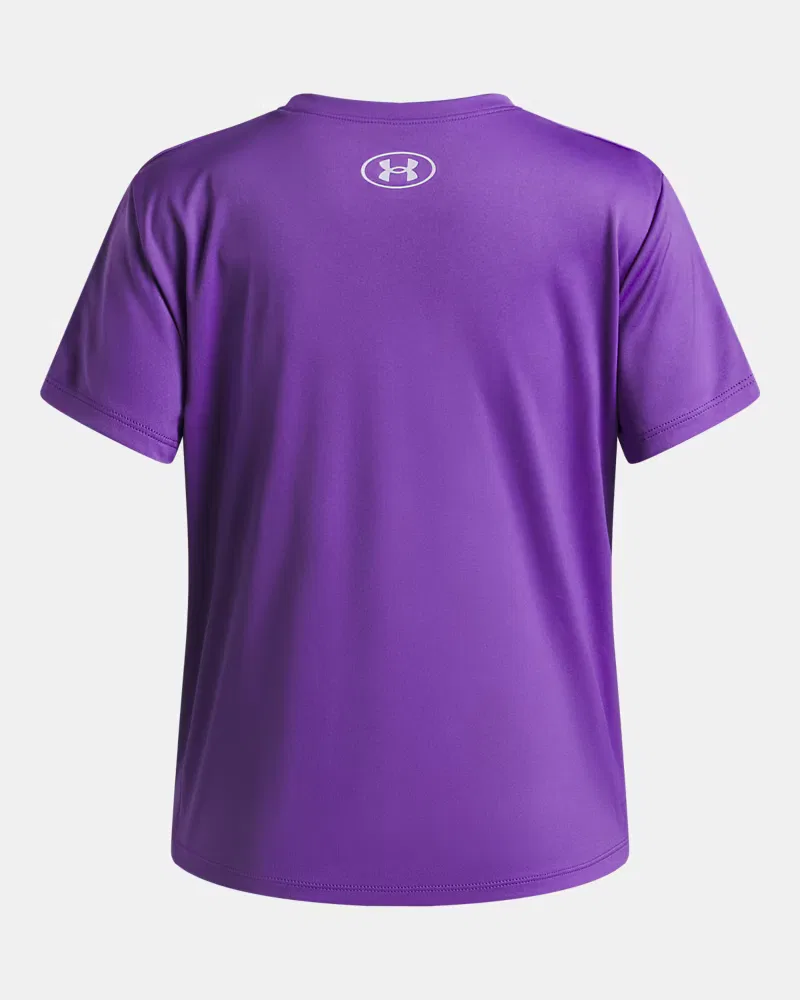 Футболка для девочек с коротким рукавом и влагоотводящей тканью UA Tech Big Logo UnderArmour, Lavish/Salt Purple — фото 2